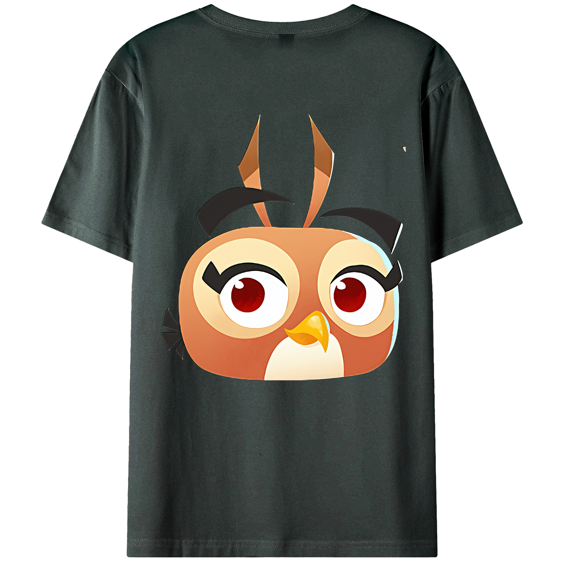 （画像用） Angry Birds アングリーバード 綿100％ メンズ半袖Tシャツ（バックプリント） 通気性